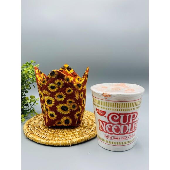 Microwave Bowl Cozy Reversible, Metallic Sunflowers, Gift Set of 3! - Picture 8 of 8